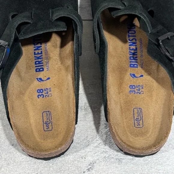 BIRKENSTOCK Boston Soft Footbed Clog - Black Suede - 7-7.5 .US / 38 .EU
